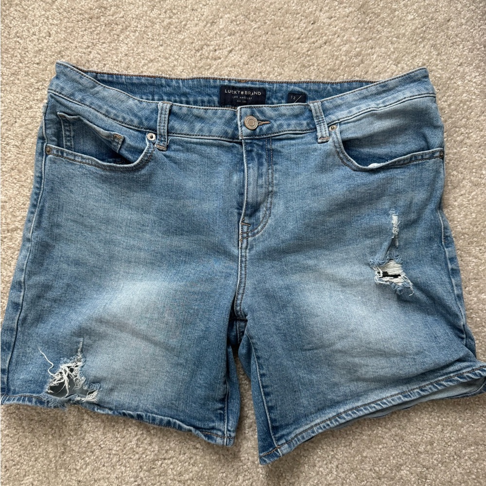 Lucky Brand Women's Distressed Light Blue Jean Shorts